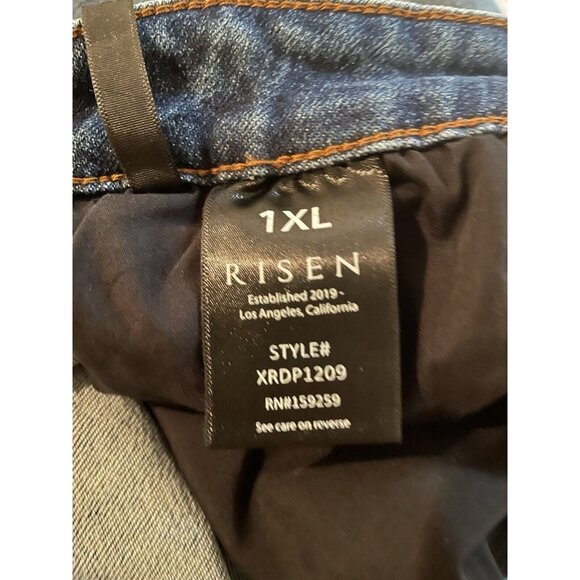 Risen Jeans Women High Rise Distressed Skinny Style #XRDP1209 Washed Denim 1XL - Picture 6 of 9